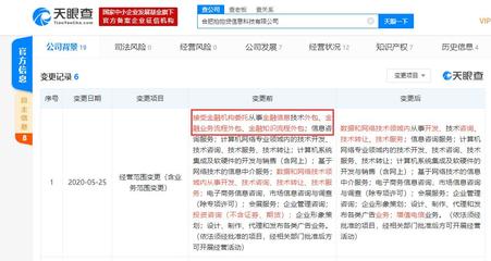合肥拍拍貸信息科技經(jīng)營范圍調(diào)整，金融業(yè)務流程外包等業(yè)務被移除
